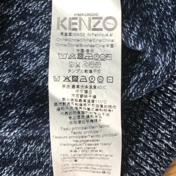 KENZO (Size XS) Blueish-Grey Evil-Eye Wool Sweater - Picture 5 of 5